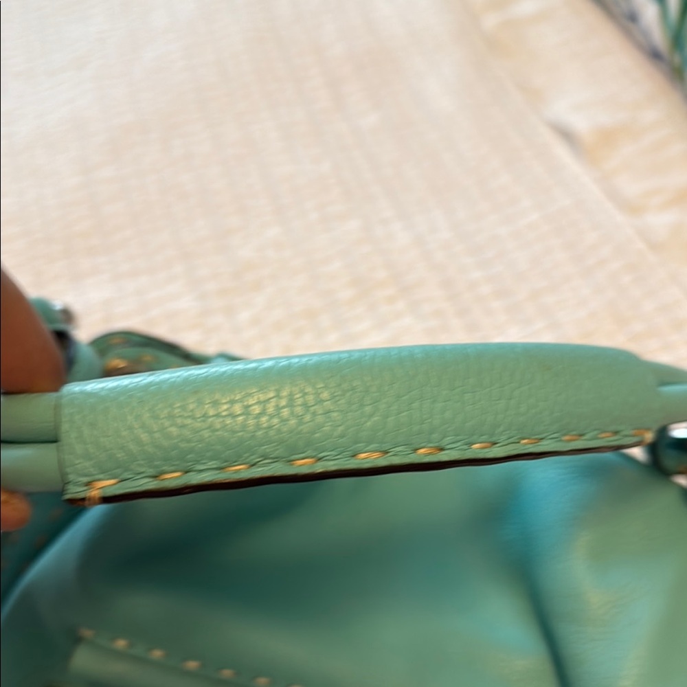 BCBGMaxAzria Turquoise Shoulder Bag with Silver Harware - Picture 4 of 14